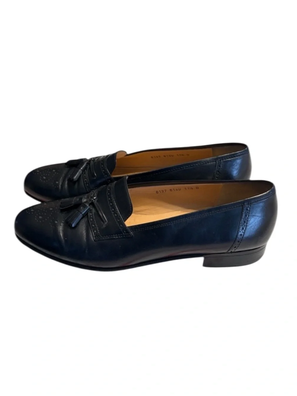 Salvatore Ferragamo Tassel Loafers Size 11.5D Black Leather